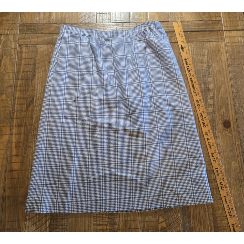 Vtg Pendleton Houndstooth 100%pure Virgin Wool A-line USA Made Skirt Size 18